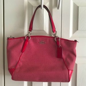 Coach small Kelsey satchel in legacy jacquard